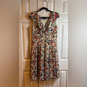 American Living Floral Dress - Red, White, Black